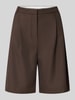 Neo Noir Bermudas mit Bundfalten Modell 'Nika' Dunkelbraun