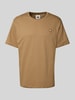 Wood Wood T-shirt met logobadge, model 'Ace' Beige