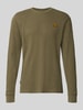 PME Legend Regular Fit Langarmshirt aus Baumwolle mit Waffelstruktur Oliv