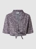 Noisy May Korte blouse met knoopdetail, model 'Joe' Lila