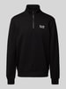 EA7 Emporio Armani Sweatshirt mit Troyer-Kragen Black