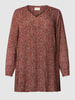 KAFFE Curve PLUS SIZE blouse met all-over motief, model 'Cherana' Roestrood