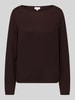 s.Oliver RED LABEL Regular Fit Pullover aus Baumwoll-Viskose-Mix Dunkelbraun