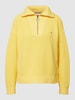 Tommy Hilfiger Strickpullover mit Logo-Stitching Modell 'HAYANA CABLE' Gelb