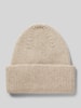 Profuomo Beanie mit breitem Umschlag Beige Melange