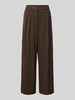 ONLY wide leg broek met viscose model 'PALINO' Chocoladebruin