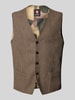 CG - Club of Gents Gilet met paspelzak op de borst, model 'Morley' Lichtbruin