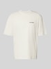 PEGADOR Oversized T-shirt met labelprint model 'Miles' Lichtgrijs gemêleerd
