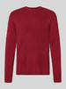 Lindbergh slim fit gebreide trui van katoenmix Kersenrood