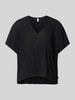 QS T-Shirt mit Plisseefalten Black