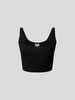 Honorine Crop Top aus Leinen Schwarz