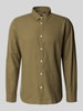SELECTED HOMME Slim fit vrijetijdsoverhemd van puur katoen, model 'SLIMOWEN' Olijfgroen gemêleerd
