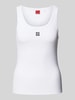 HUGO Tanktop mit Label-Stitching Modell 'Datamia' Offwhite