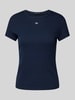 Tommy Jeans Slim fit T-shirt met labelstitching Marineblauw