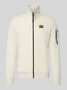 PME Legend Sweatjacke mit Stehkragen und Label-Patch Weiss