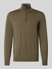 JOOP! COLLECTION Modern Fit Troyer aus reiner Schurwolle Modell 'Dario' Oliv