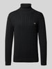 Gant Gebreide pullover met ribboorden Zwart