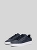 Tommy Hilfiger Sneakersy z mieszanki skóry z detalami z logo Ciemnoniebieski