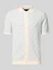 MCNEAL Strickshirt mit Polokragen und durchgehender Knopfleiste Hellblau