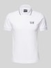 EA7 Emporio Armani Slim Fit Poloshirt mit Label-Print Modell 'TRAIN CORE' Weiss