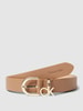 CK Calvin Klein Ledergürtel mit Label-Applikation Modell 'FRAME CHARM BUCKLE' Gelb