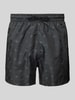 Emporio Armani Relaxed Fit Badeshorts mit Label-Print Black
