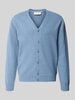 Casual Friday Cardigan aus Woll-Mix mit V-Ausschnitt Modell 'KARL' Bleu