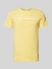 Lindbergh T-shirt met labelprint, model 'Copenhagen' Geel