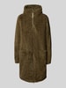 camel active Mantel aus Teddyfell mit Kapuze und Zweiwege-Reißverschluss Khaki