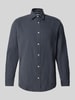 JACK & JONES Slim Fit Freizeithemd aus Cord mit Kentkragen Anthrazit