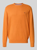 Fynch-Hatton Strickpullover aus reiner Baumwolle mit Logo-Stickerei Orange