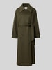 mbyM Mantel aus Woll-Mix mit Bindegürtel Modell 'Odonna' Khaki Melange
