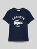 Lacoste T-Shirt mit Label-Print und Rundhalsausschnitt Marine