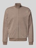 JOOP! Collection Sweatjacke mit Label-Detail und Stehkragen Beige
