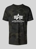 Alpha Industries T-Shirt mit Label-Print und Rundhalsausschnitt Black