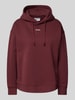 Jake*s Casual Oversized Hoodie mit Statement-Print Bordeaux