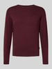 bugatti Strickpullover mit gerippten Abschlüssen Bordeaux