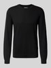 Casual Friday Gebreide pullover met ronde hals, model 'OSVALD' Zwart