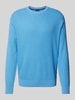 Christian Berg Men Strickpullover mit Logo-Stitching Blau Melange