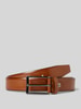Pierre Cardin Leren riem met doornsluiting van metaal Cognac