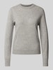 Jake*s Casual Gebreide pullover met ribboorden Zilver gemêleerd