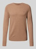 Tommy Hilfiger Wollpullover mit Logo-Stitching Camel