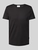 JOOP! Jeans T-Shirt mit geripptem Rundhalsausschnitt Modell 'Caspian' Black
