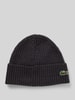 Lacoste Czapka beanie z imitacji dzianiny Antracytowy