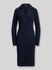 Lauren Ralph Lauren slim fit tricotjurk van mix van katoen en viscose Marineblauw