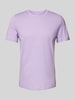 s.Oliver RED LABEL Regular Fit T-Shirt aus reiner Baumwolle mit gummiertem Label-Print Lavender