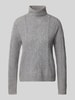Christian Berg Woman Kaschmirpullover mit Zopfmuster Graphit Melange