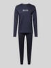 BOSS Pyjama met logoprint Donkerblauw