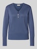 FREE/QUENT Gebreide pullover met V-hals, model 'Katie' Blauw