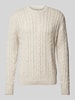 Casual Friday Strickpullover mit gerippten Abschlüssen Modell 'Karl' Sand